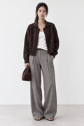 Cotton-Blend Cropped Double-Breasted Jacket
