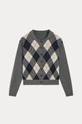 100% Cotton Diamond-Knit Cardigan