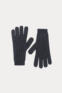 100% Cashmere Cable-Knit Gloves