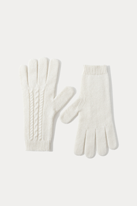 100% Cashmere Cable-Knit Gloves