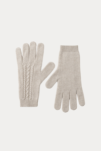 100% Cashmere Cable-Knit Gloves