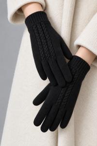 100% Cashmere Cable-Knit Gloves