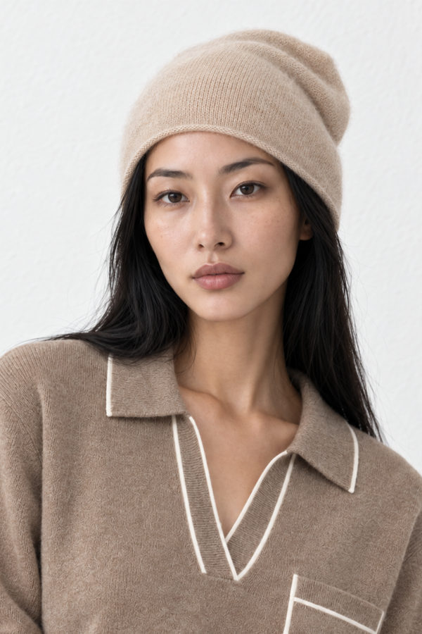 100% Cashmere Slouchy Beanie