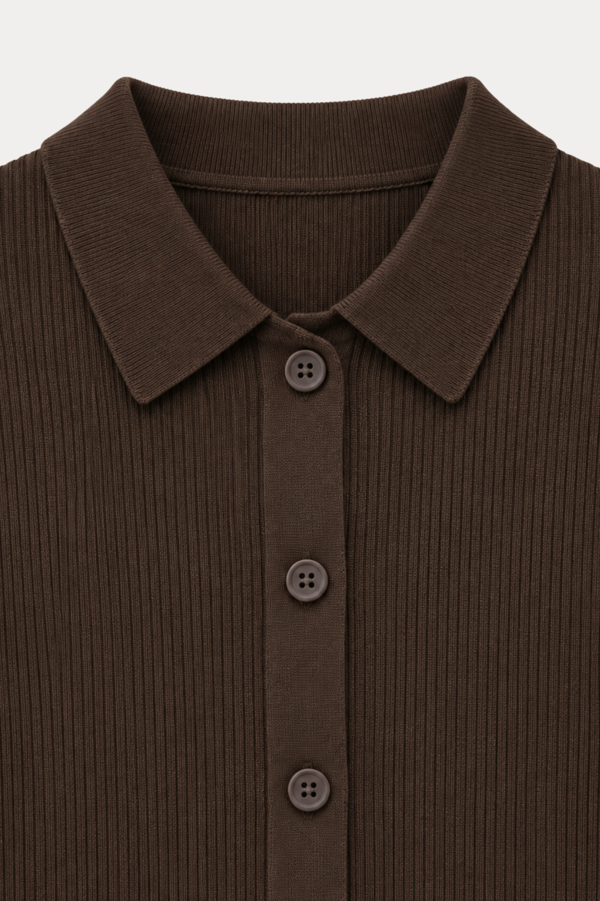 100% Cotton Ribbed Polo Cardigan