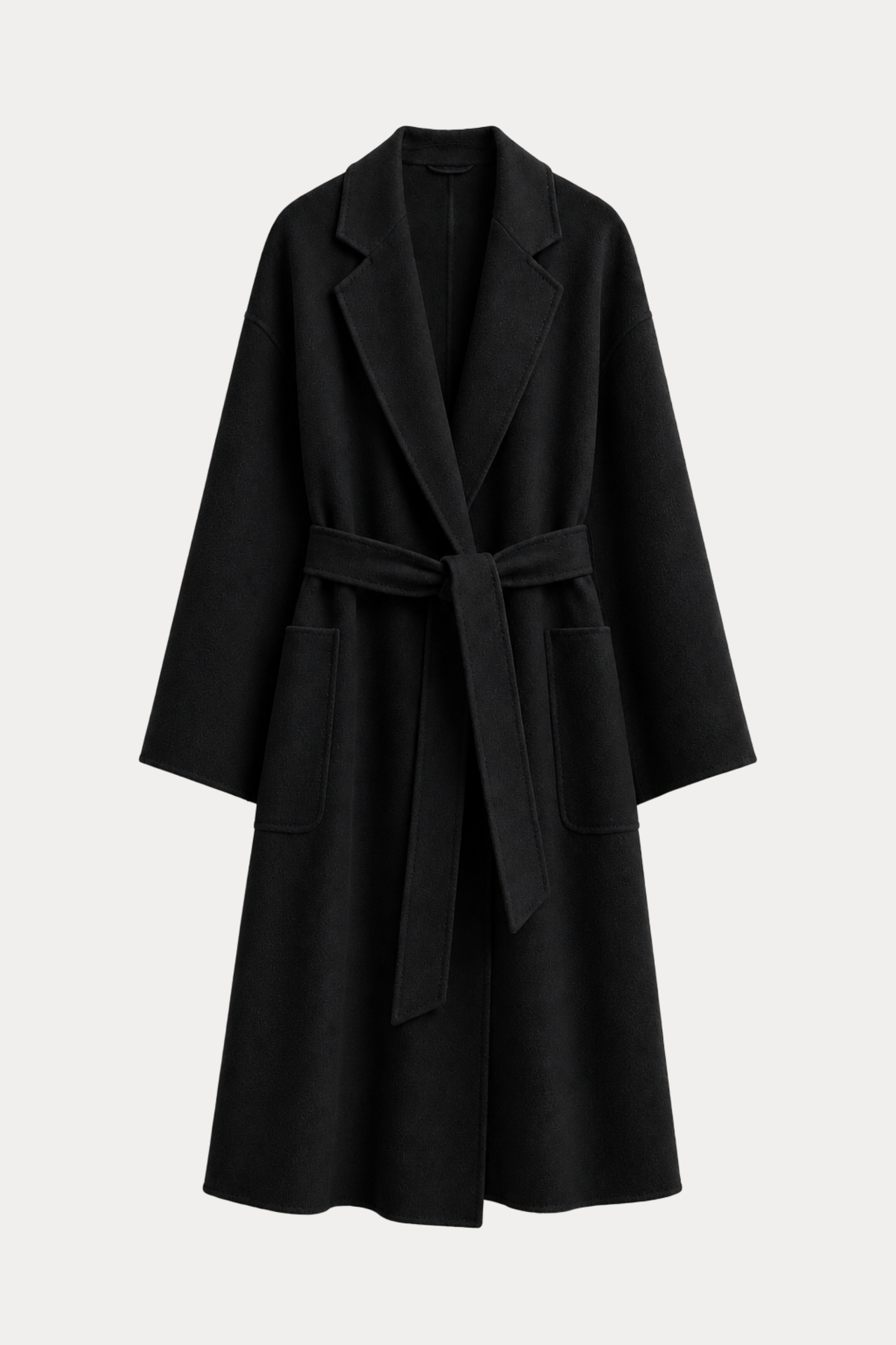 Cashmere-Wool Double-Faced Coat - Black