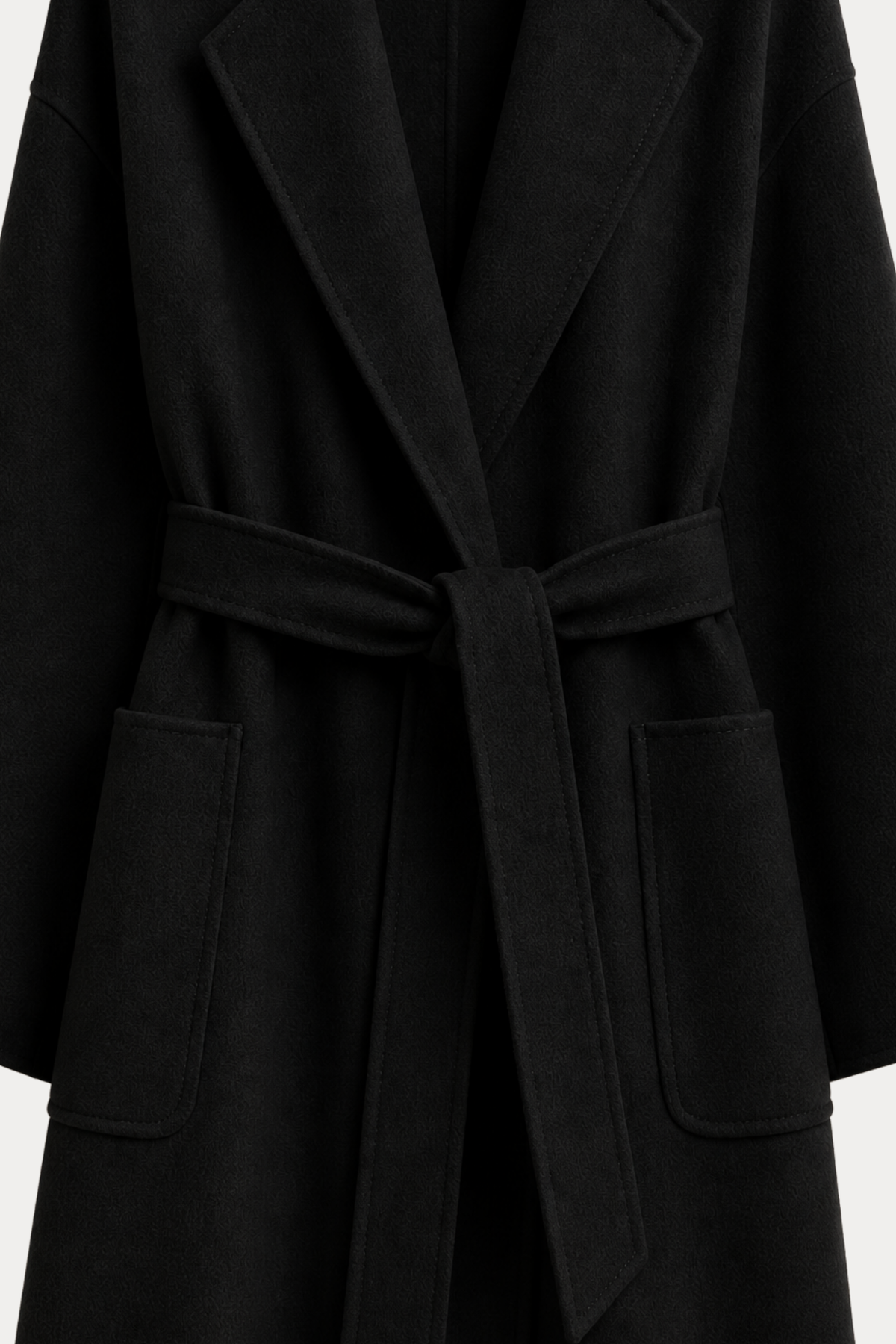 Cashmere-Wool Double-Faced Coat - Black