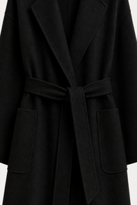 Cashmere-Wool Double-Faced Coat - Black