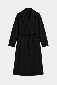 100% Wool Double-Face Coat - Black