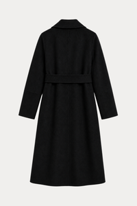 100% Wool Double-Face Coat - Black