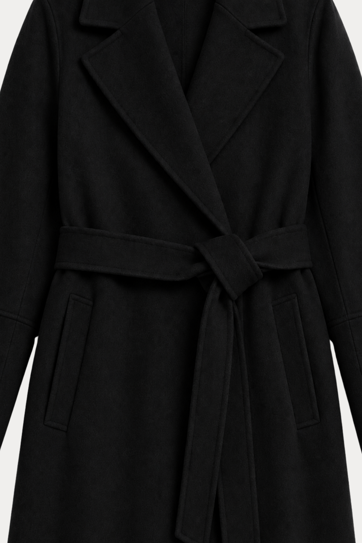 100% Wool Double-Face Coat - Black
