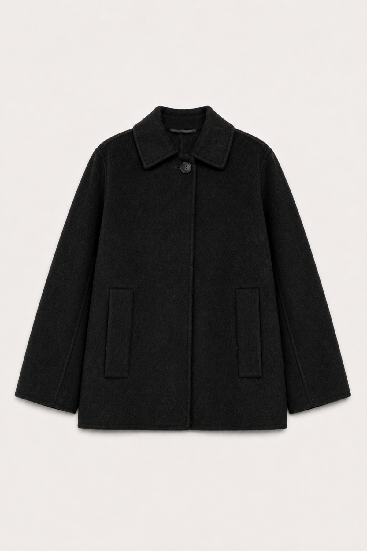 Cashmere-Wool Ripple Coat - Black