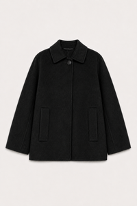 Cashmere-Wool Ripple Coat - Black