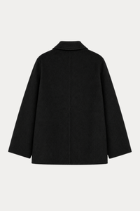 Cashmere-Wool Ripple Coat - Black