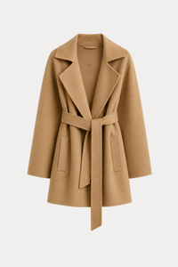Cashmere-Wool Wavy Coat - Camel