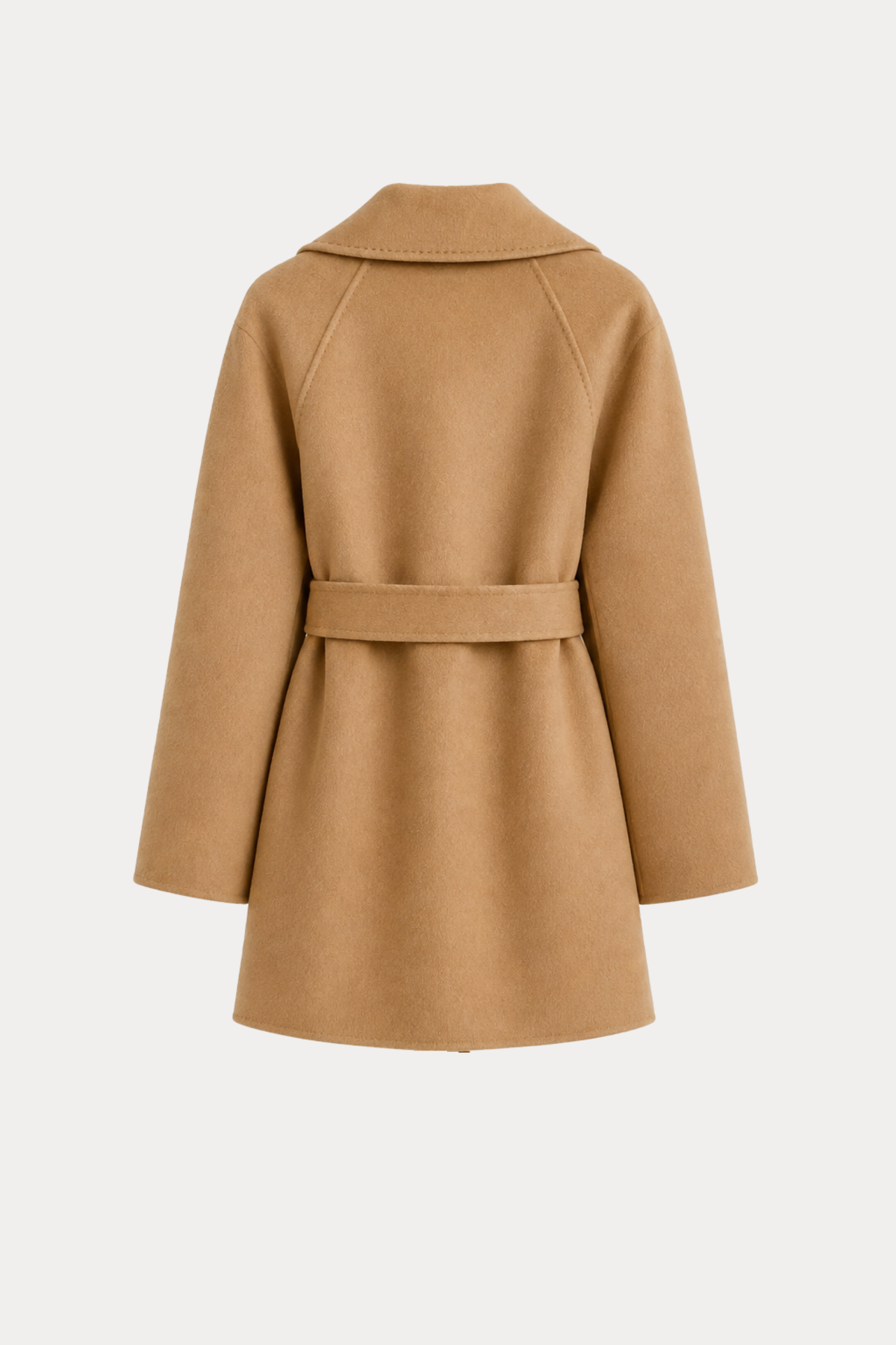 Cashmere-Wool Wavy Coat - Camel