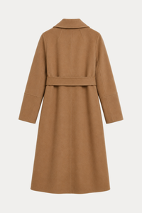 100% Wool Double-Face Coat - Caramel Brown