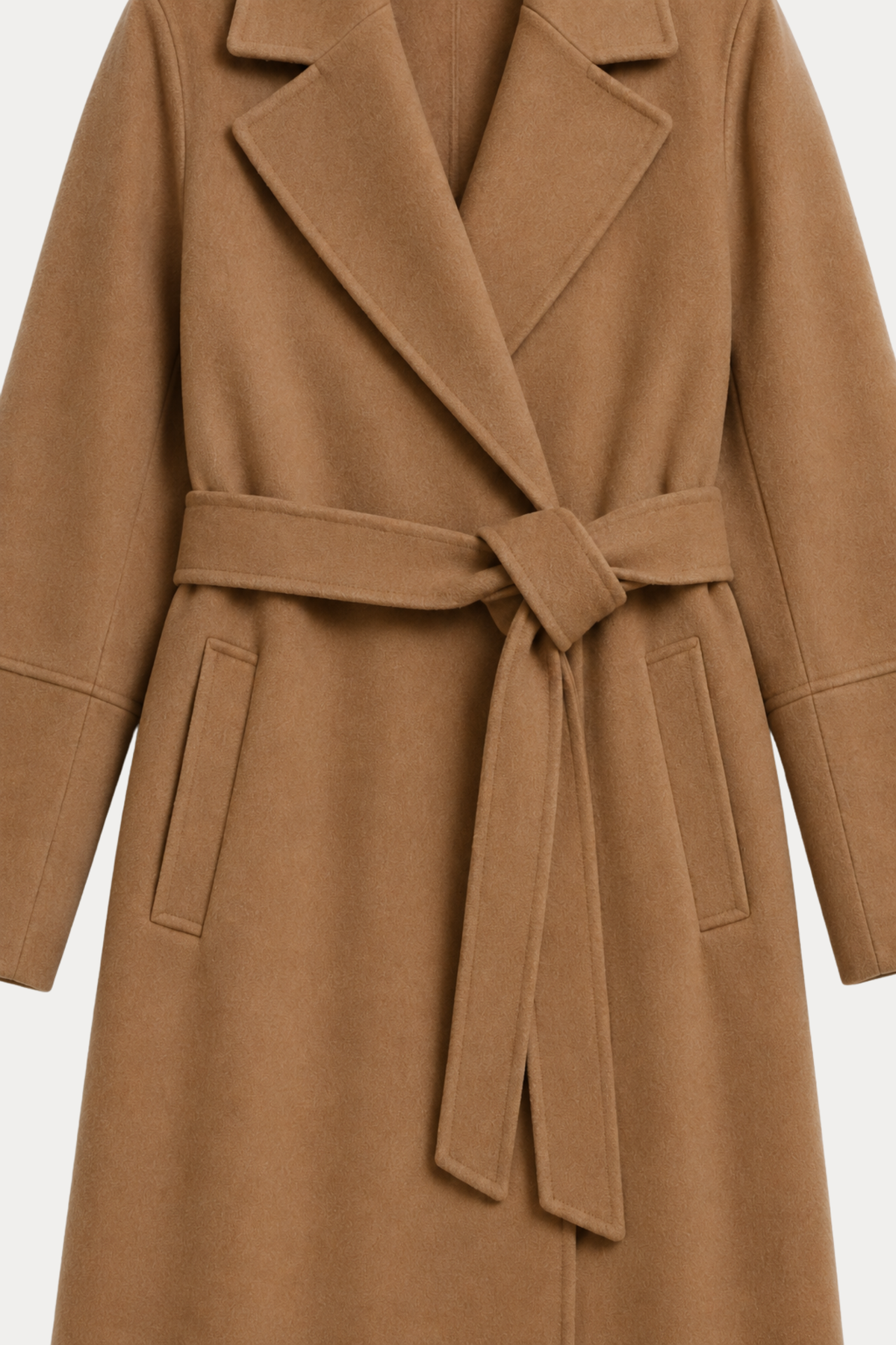 100% Wool Double-Face Coat - Caramel Brown