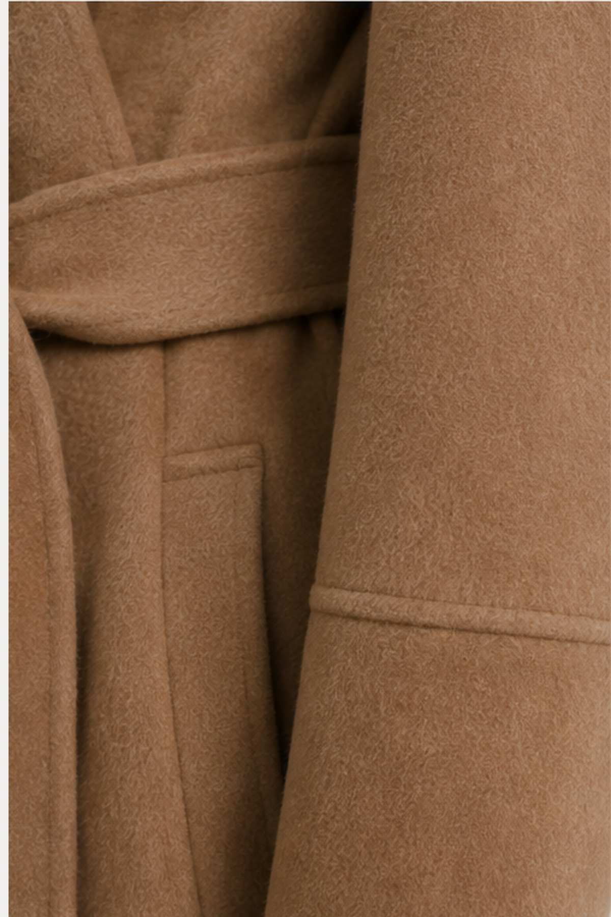 100% Wool Double-Face Coat - Caramel Brown