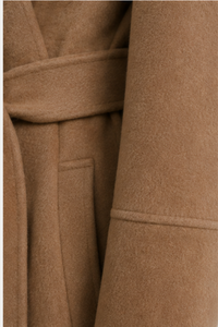 100% Wool Double-Face Coat - Caramel Brown