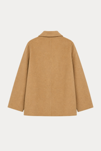 Cashmere-Wool Ripple Coat - Caramel