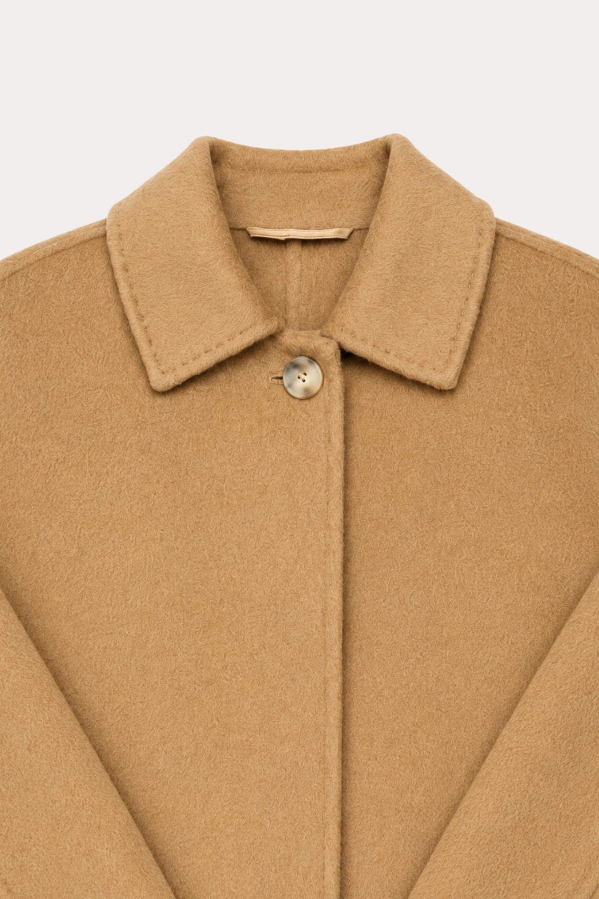 Cashmere-Wool Ripple Coat - Caramel