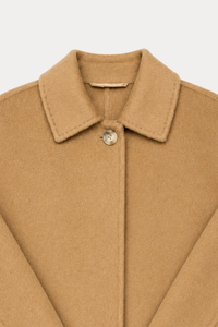 Cashmere-Wool Ripple Coat - Caramel