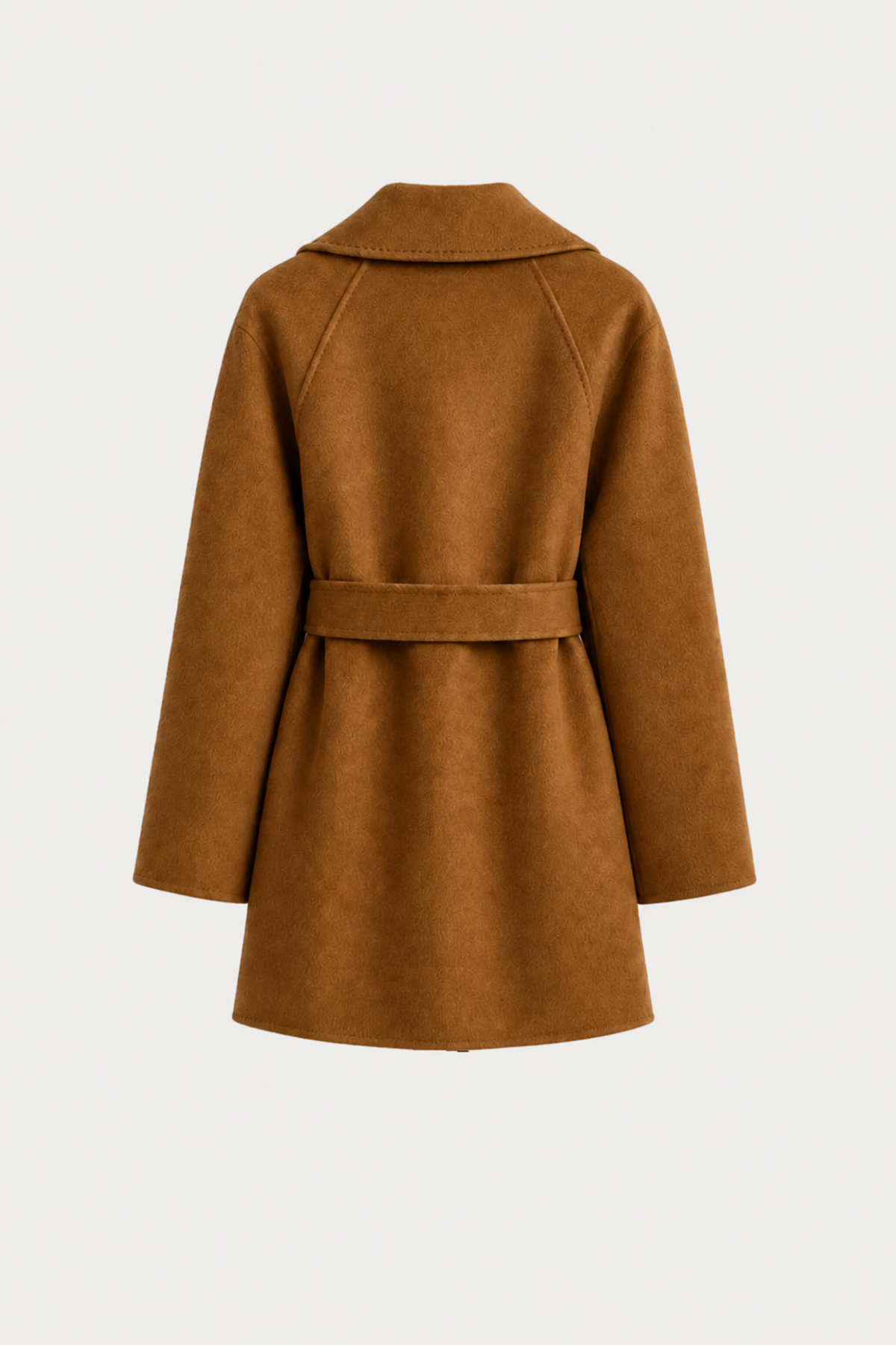 Cashmere-Wool Wavy Coat - Caramel