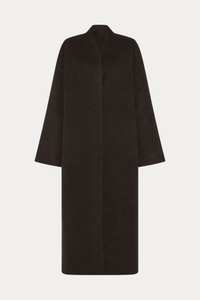Cashmere-Wool Trench Coat - Dark Brown