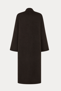 Cashmere-Wool Trench Coat - Dark Brown