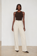 High waisted wide legged trousers