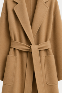 Cashmere-Wool Double-Faced Coat - Light Camel