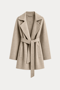 Cashmere-Wool Wavy Coat - Oatmilk