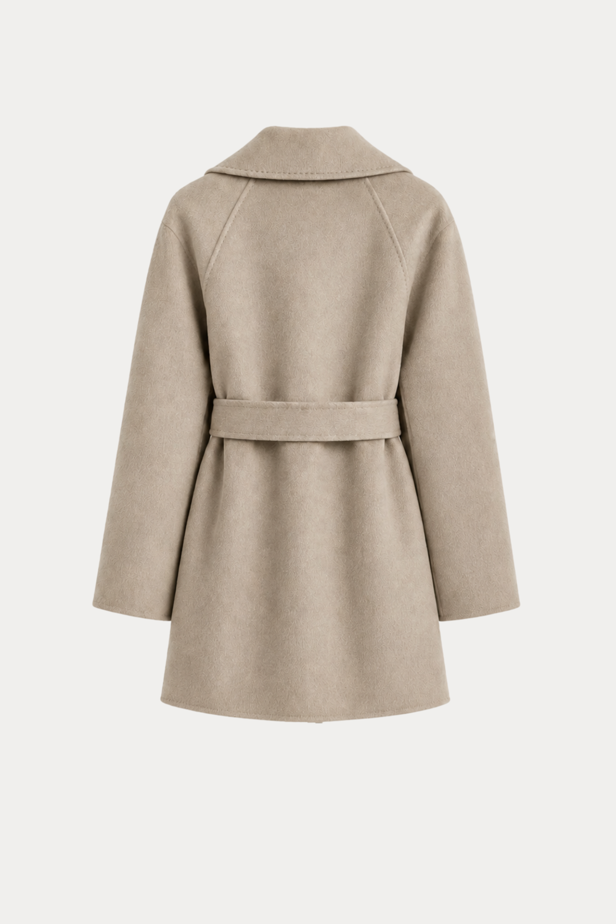 Cashmere-Wool Wavy Coat - Oatmilk