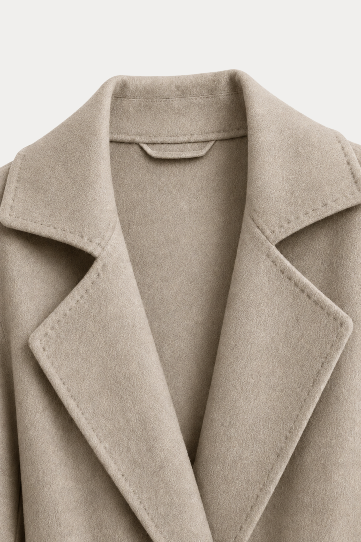 Cashmere-Wool Wavy Coat - Oatmilk