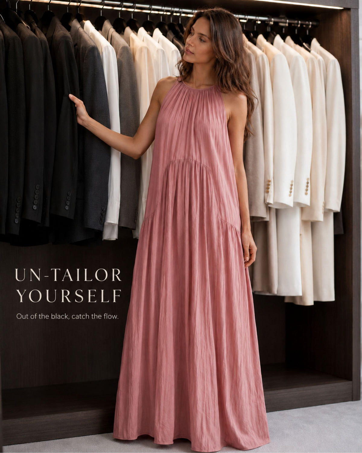Push - Fluid Gathered Maxi Dress