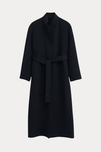 Fitted Wrap Wool Coat