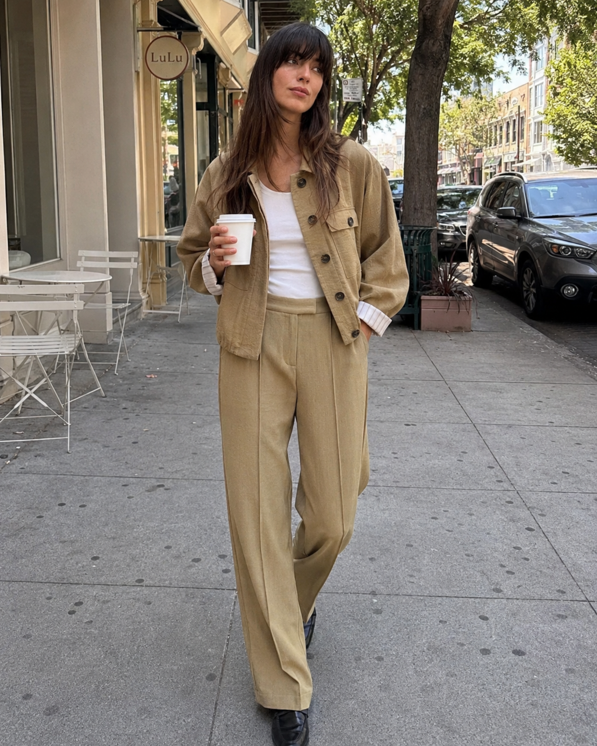 Fluid Baggy Straight Leg Trousers