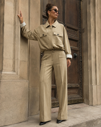 Fluid Baggy Straight Leg Trousers