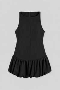 Cotton-Blend Balloon Mini Dress