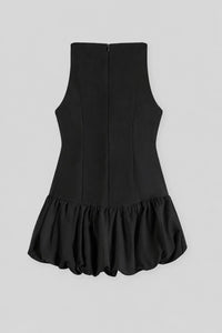 Cotton-Blend Balloon Mini Dress