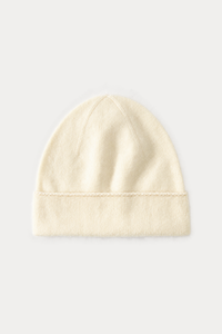Braid-Trim Brushed Beanie