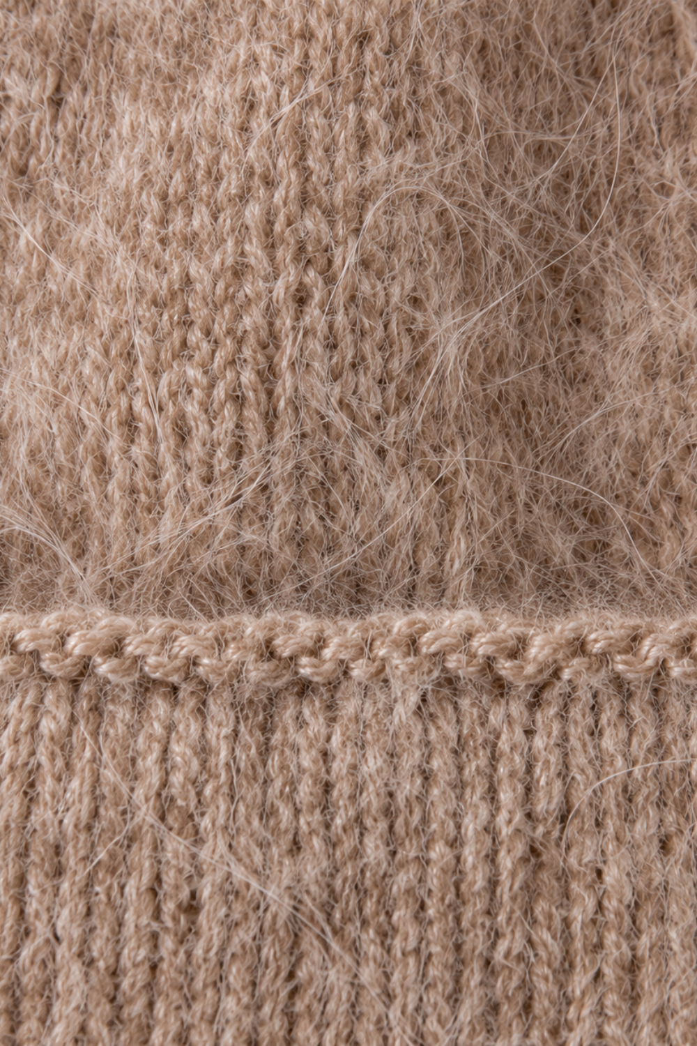 Braid-Trim Brushed Beanie