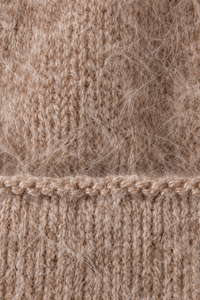 Braid-Trim Brushed Beanie