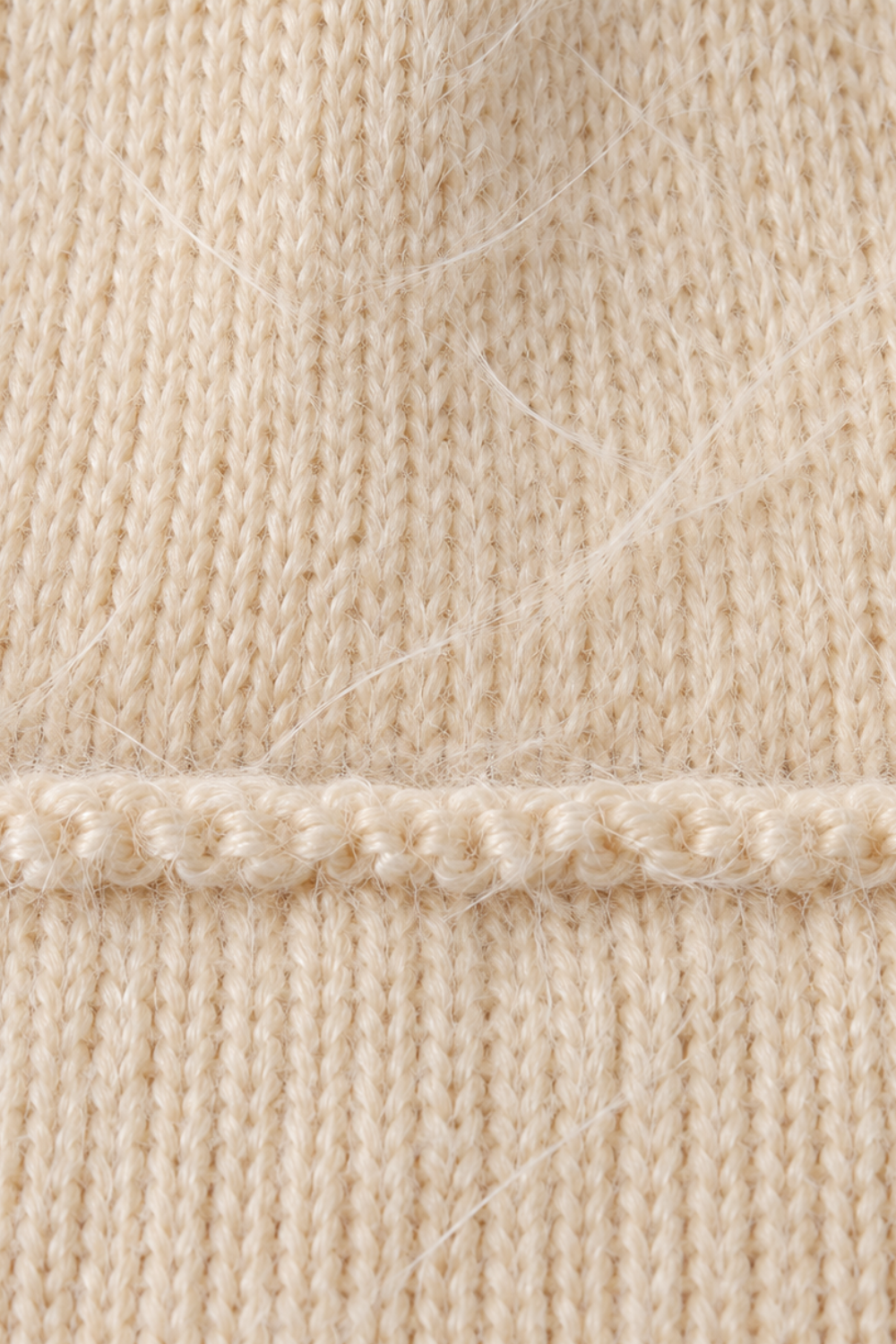 Braid-Trim Brushed Beanie
