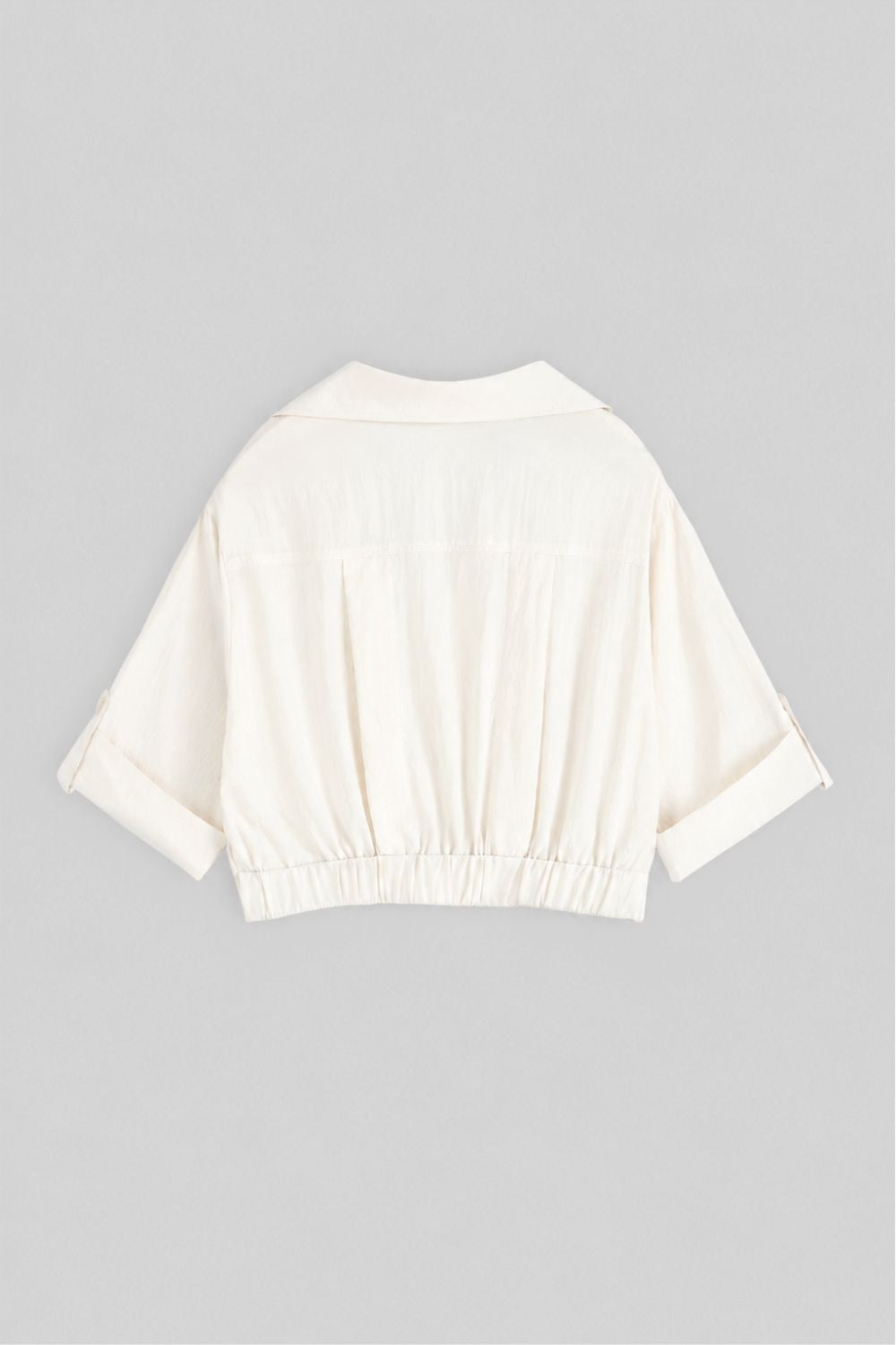 Soft Cropped Button-Up Shirt