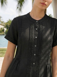 Buttoned Short Sleeved Dress