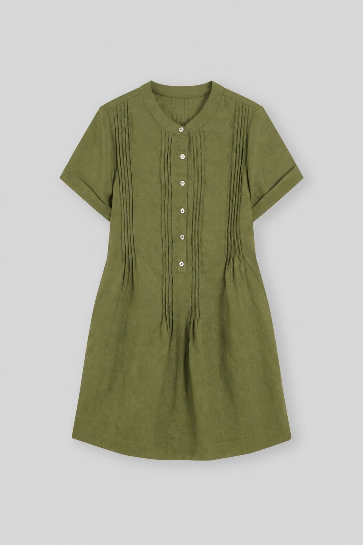 100% Linen Pintuck Mini Dress