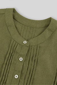 100% Linen Pintuck Mini Dress