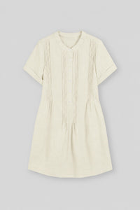 100% Linen Pintuck Mini Dress