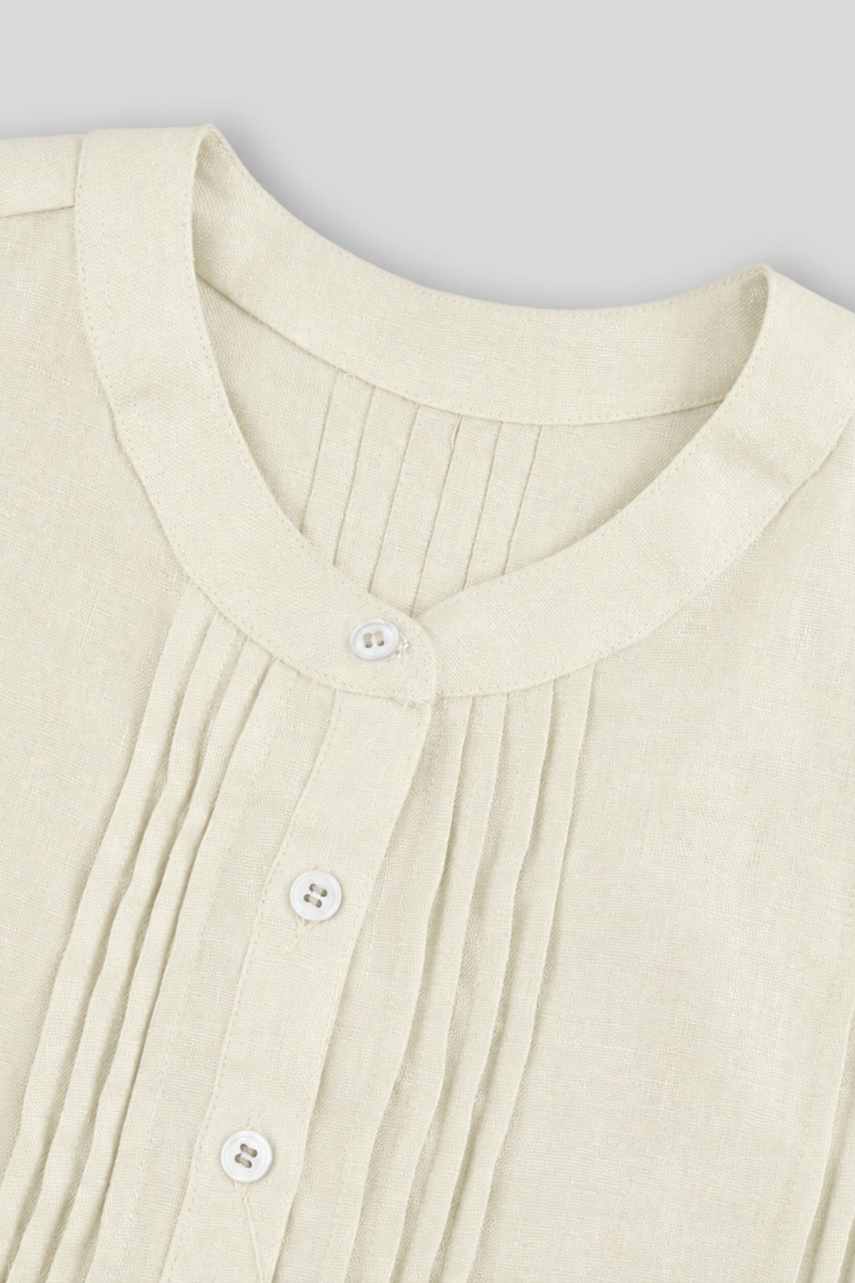 100% Linen Pintuck Mini Dress